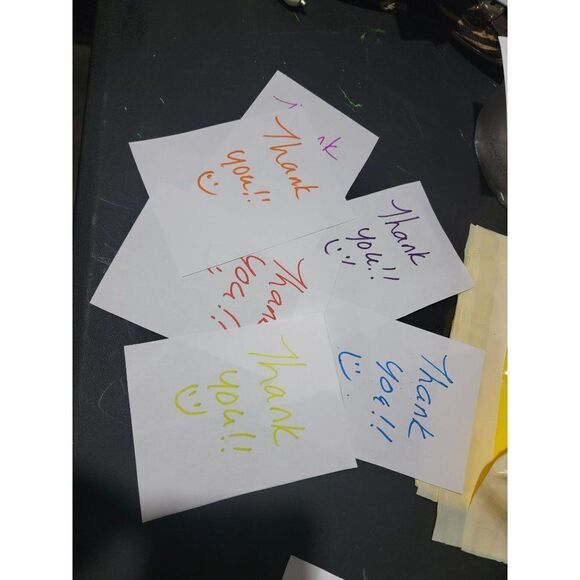 100 pc Handwritten " Thank You " Cards Sheets Papers - Picture 3 of 3